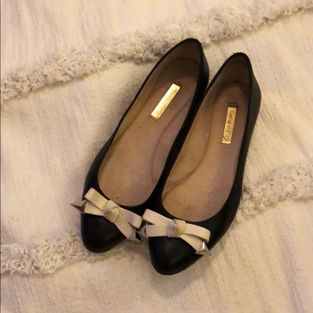 Barely worn Louise et Cie flats with white bow